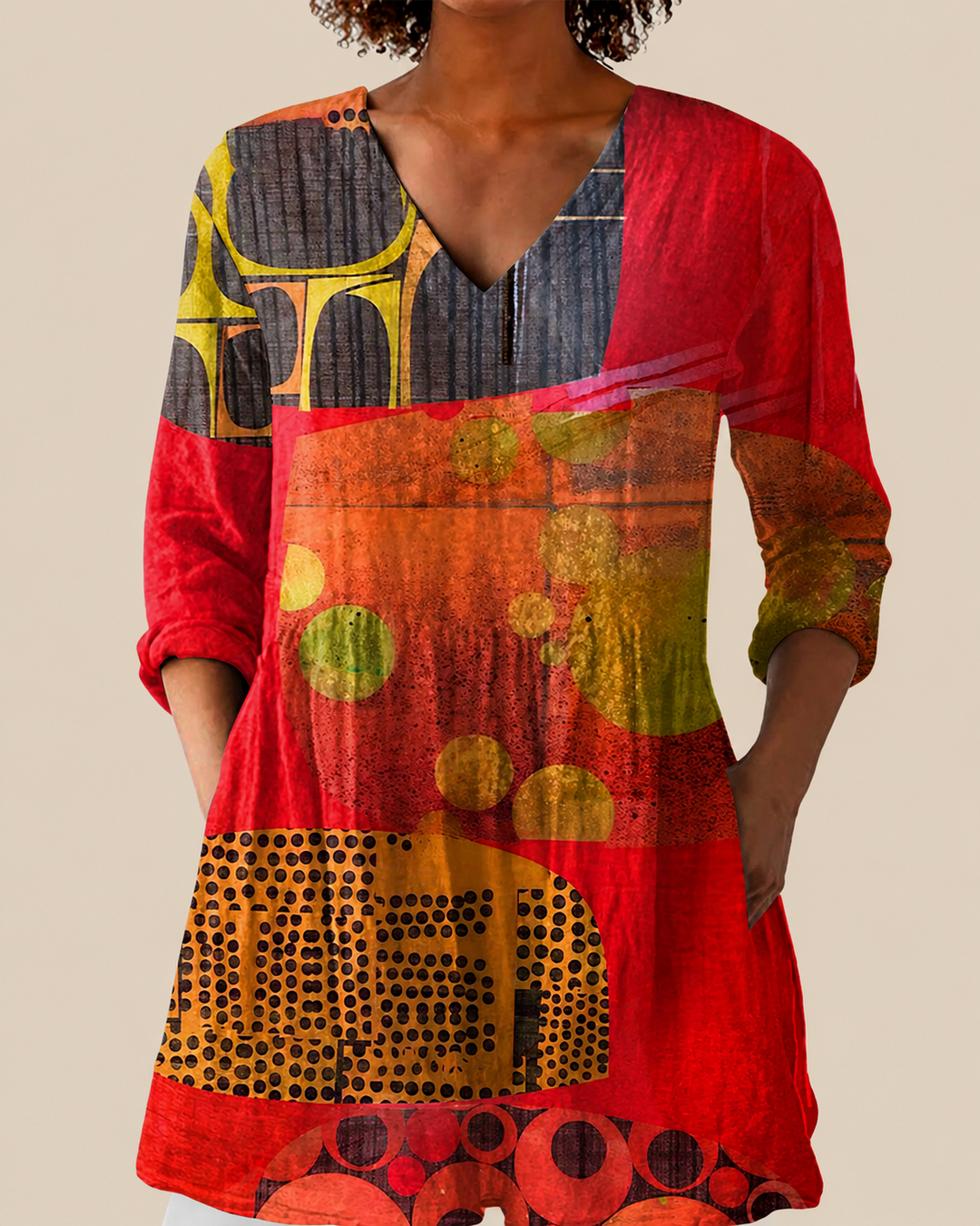 Skylar lange Damenbluse mit Muster