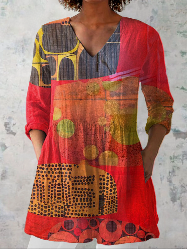Skylar lange Damenbluse mit Muster