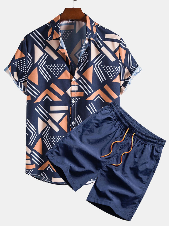 Geometrisches Hemd Badeshorts Set von Heidi München – Ansicht 1