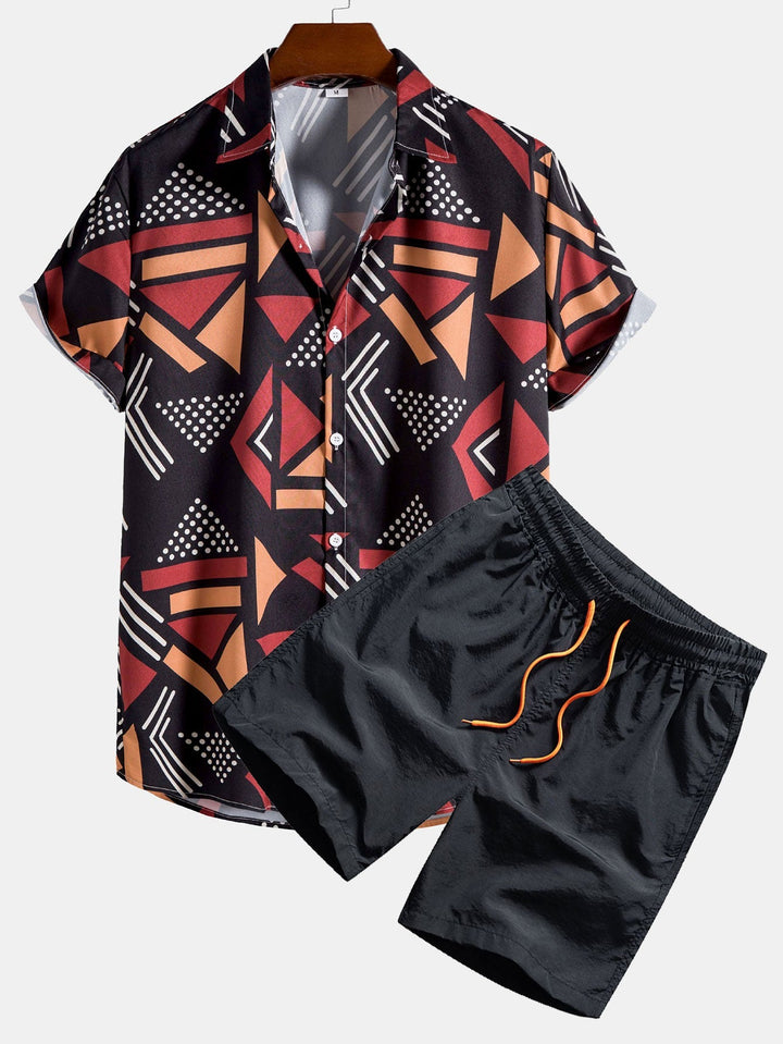 Geometrisches Hemd Badeshorts Set von Heidi München – Ansicht 2