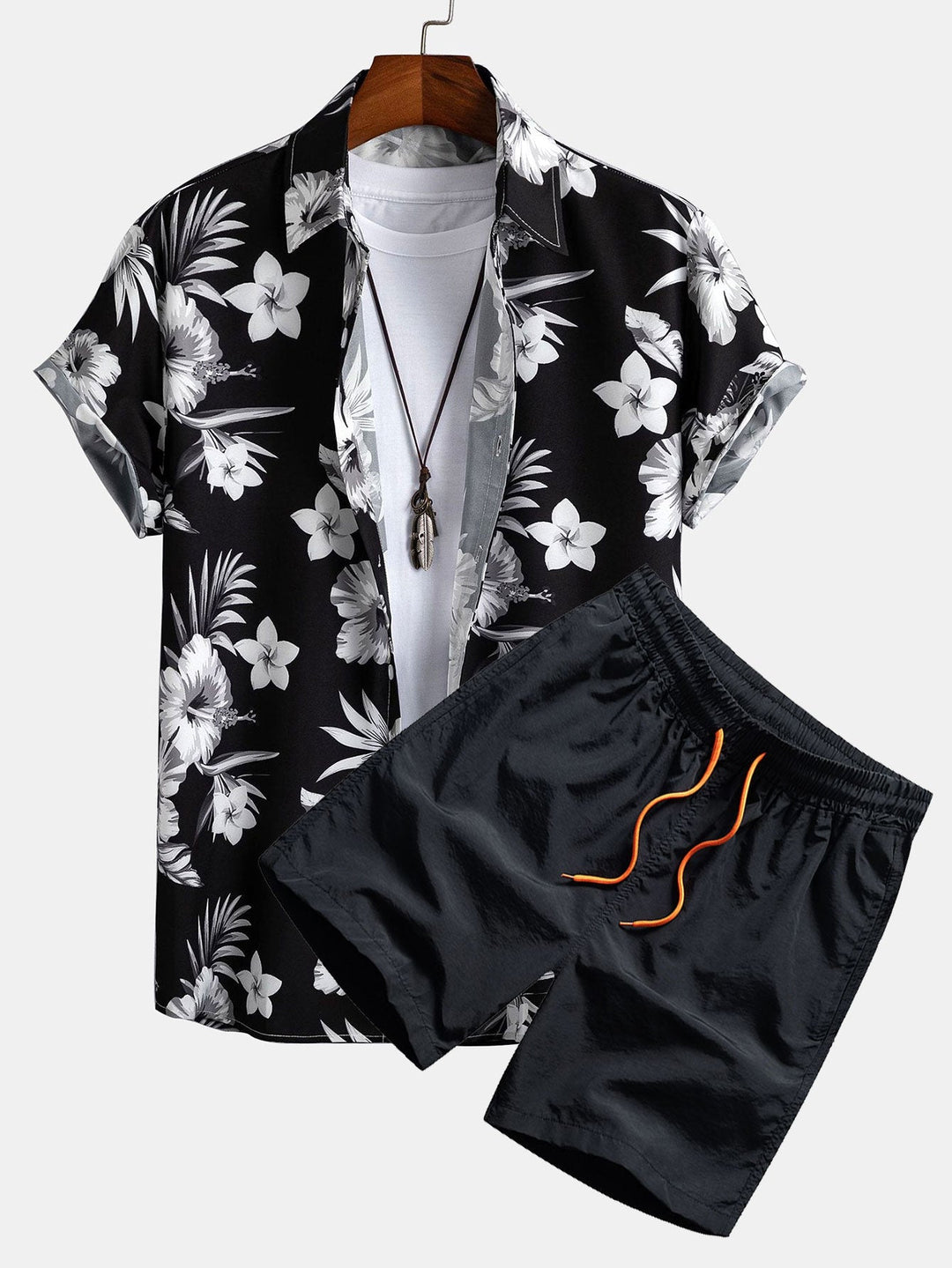 Tropisches Blumen Hemd Badeshorts Set von Heidi München – Ansicht 1