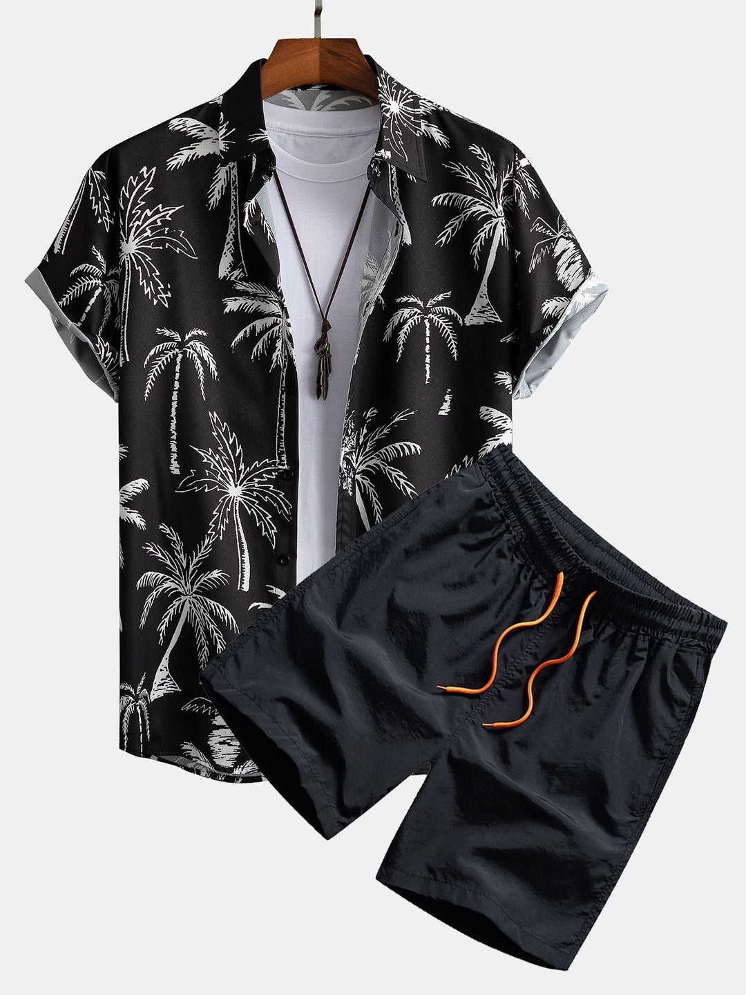 Palmen Print Hemd Badeshorts Set von Heidi München – Ansicht 2