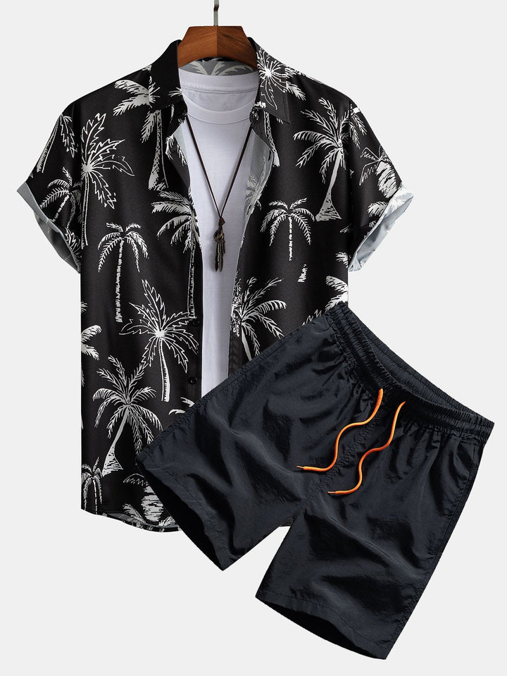 Palmen Print Hemd Badeshorts Set von Heidi München – Ansicht 2