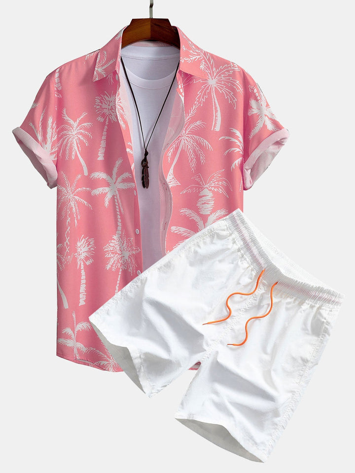 Palmen Print Hemd Badeshorts Set von Heidi München – Ansicht 3