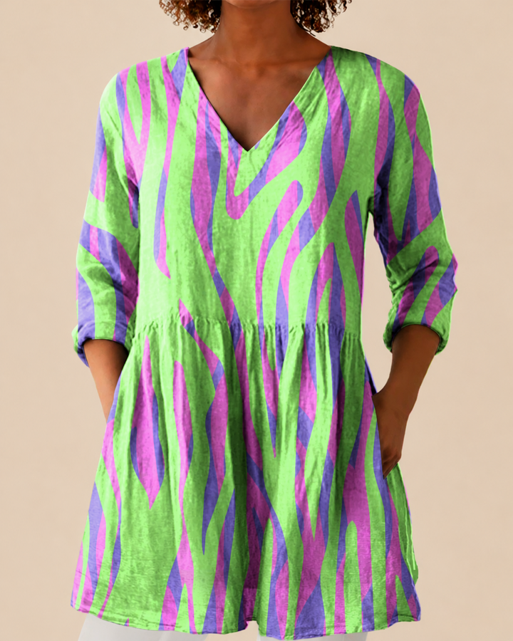 Mira lange Damenbluse mit Muster