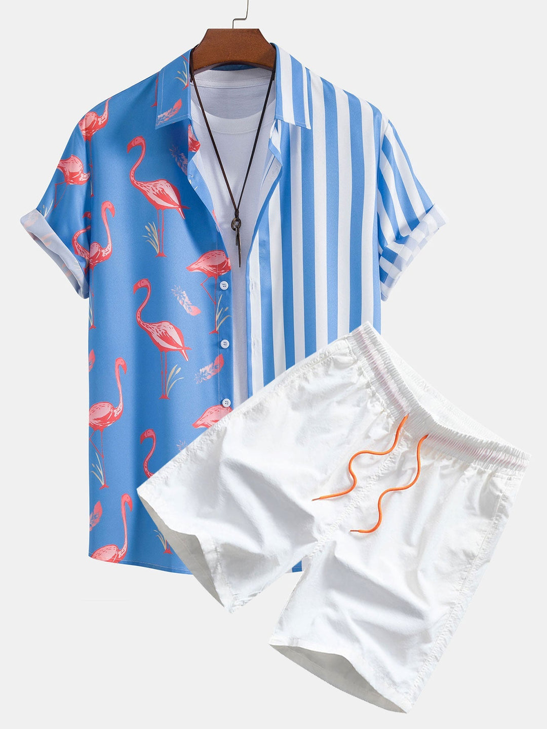 Flamingo Streifen Hemd Badeshorts Set von Heidi München – Ansicht 3