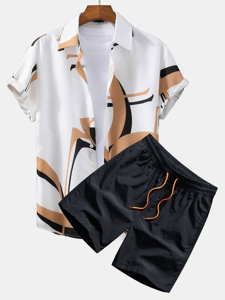 Hemd Badeshorts Set Abstrakt von Heidi München – Ansicht 1