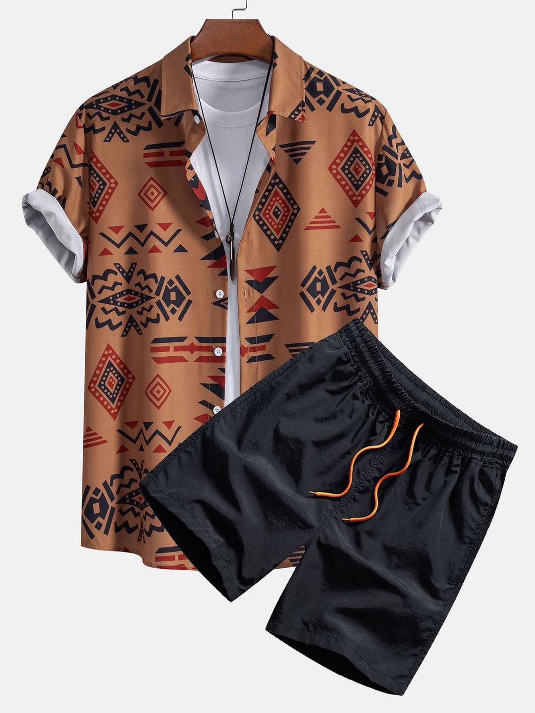 Hemd Badeshorts Set Aztekenmuster von Heidi München – Ansicht 2