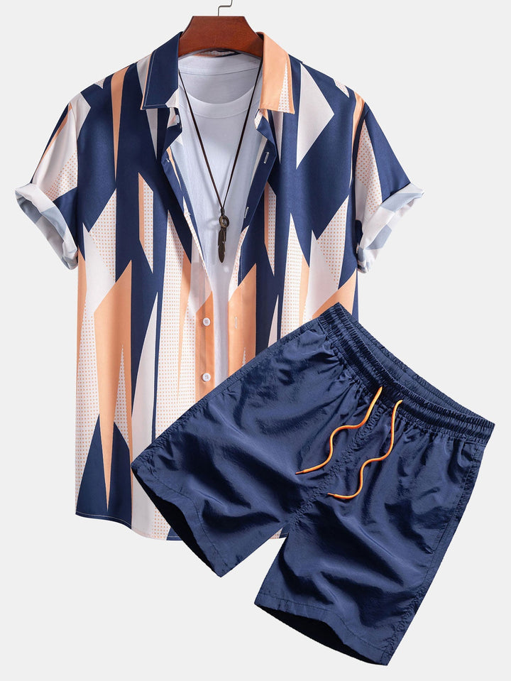 Hemd Badeshorts Set Geometrisch von Heidi München – Ansicht 1