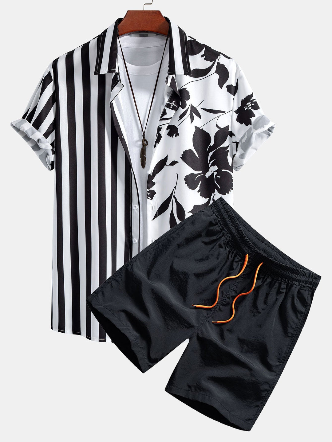 Hemd Badeshorts Set Blumenmuster von Heidi München – Ansicht 1