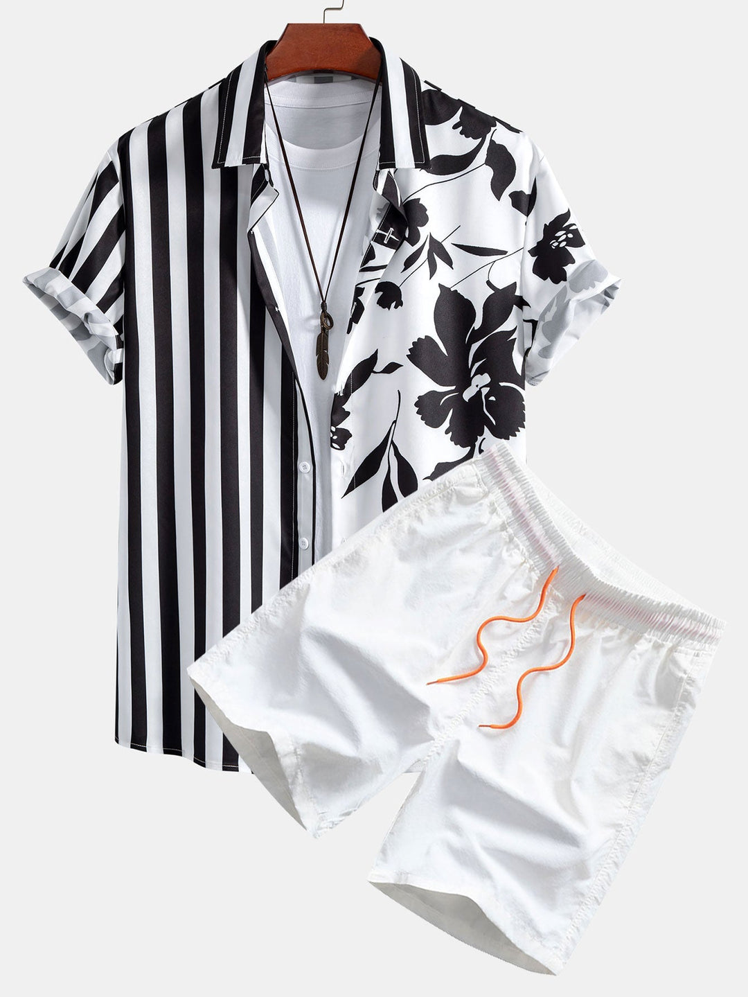 Hemd Badeshorts Set Blumenmuster von Heidi München – Ansicht 2