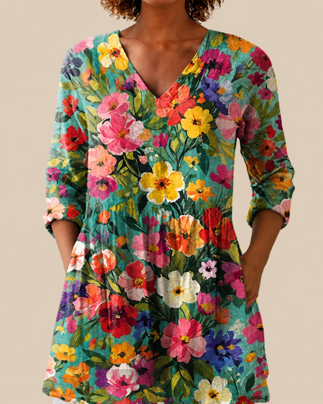 Keira lange Damenbluse mit Muster