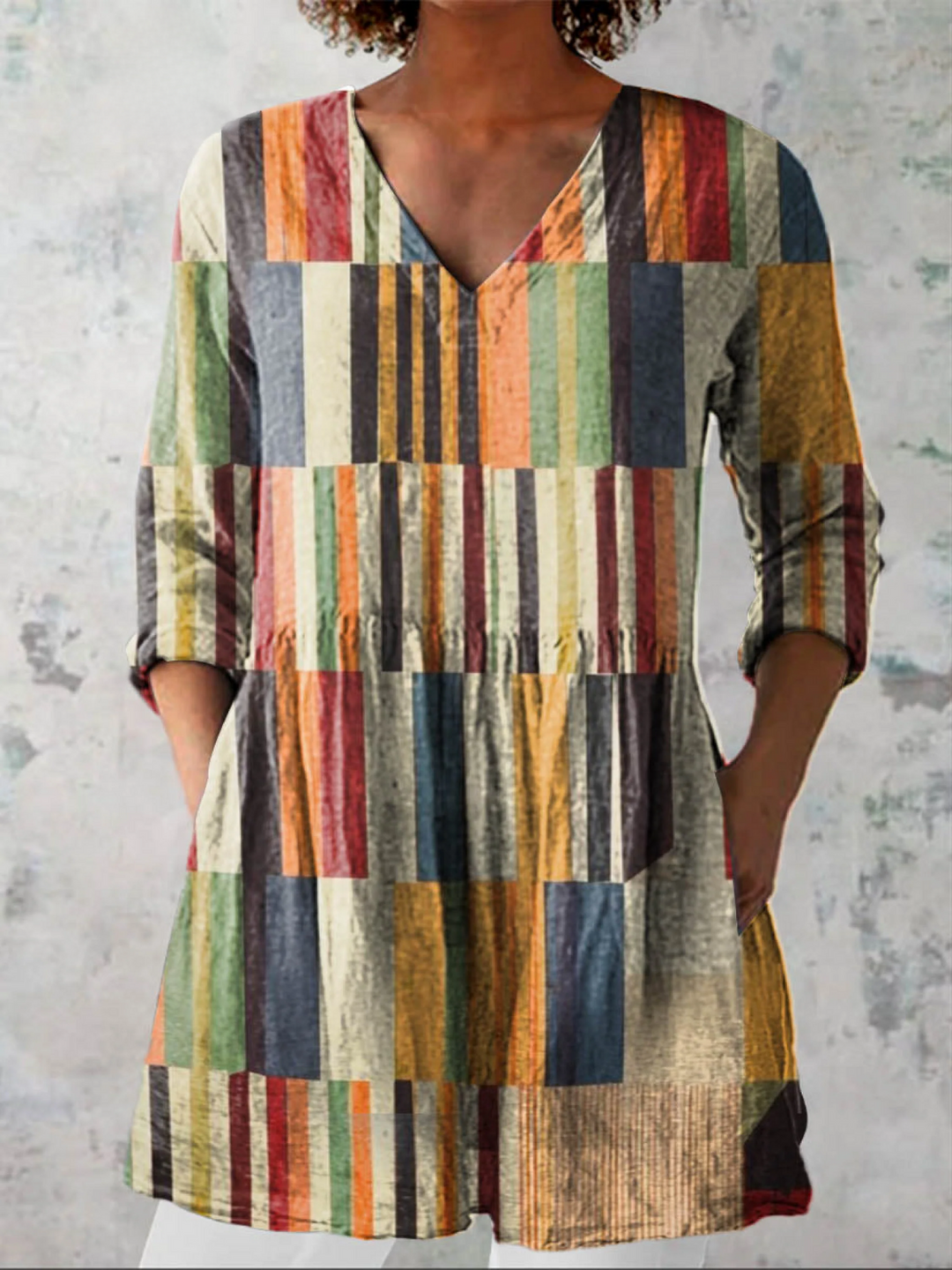 Avery lange Damenbluse mit Muster