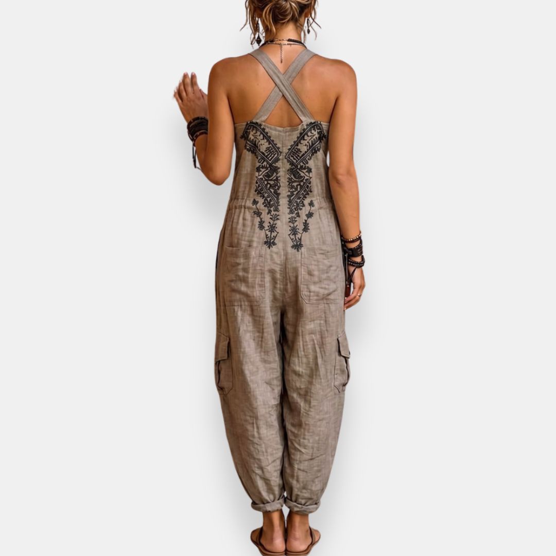 Boho Jumpsuit Damen mit Stickerei von Heidi München – Ansicht 9