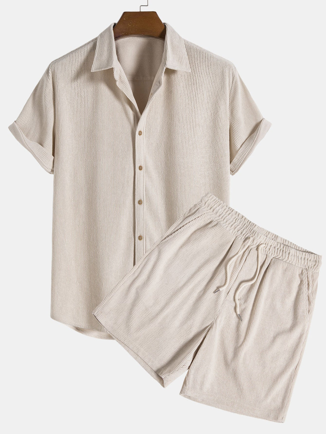 Cord Hemd Shorts Set Herren Klassisch von Heidi München – Ansicht 1