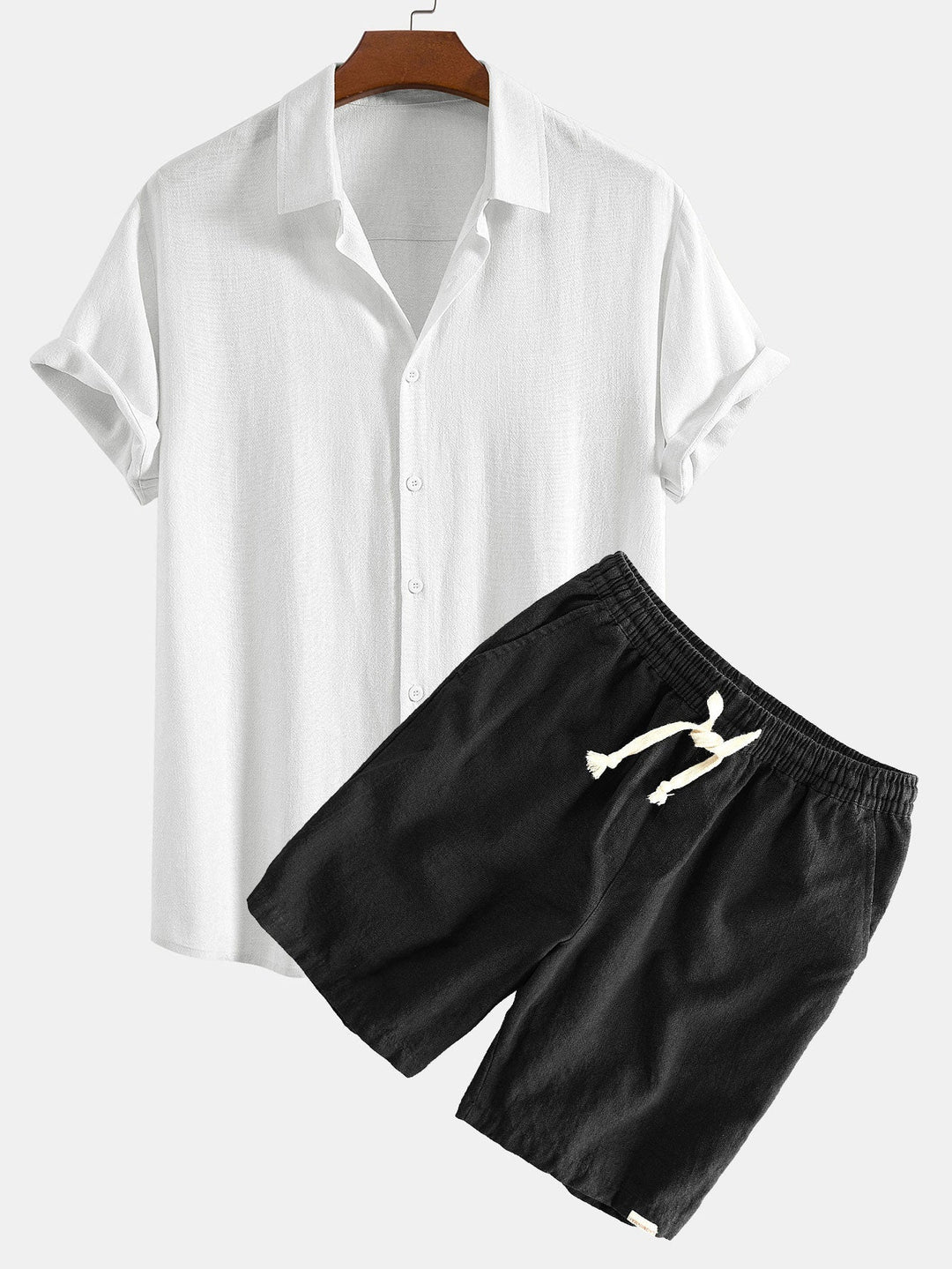 Leinen Viskose Hemd Shorts Set Herren von Heidi München – Ansicht 15