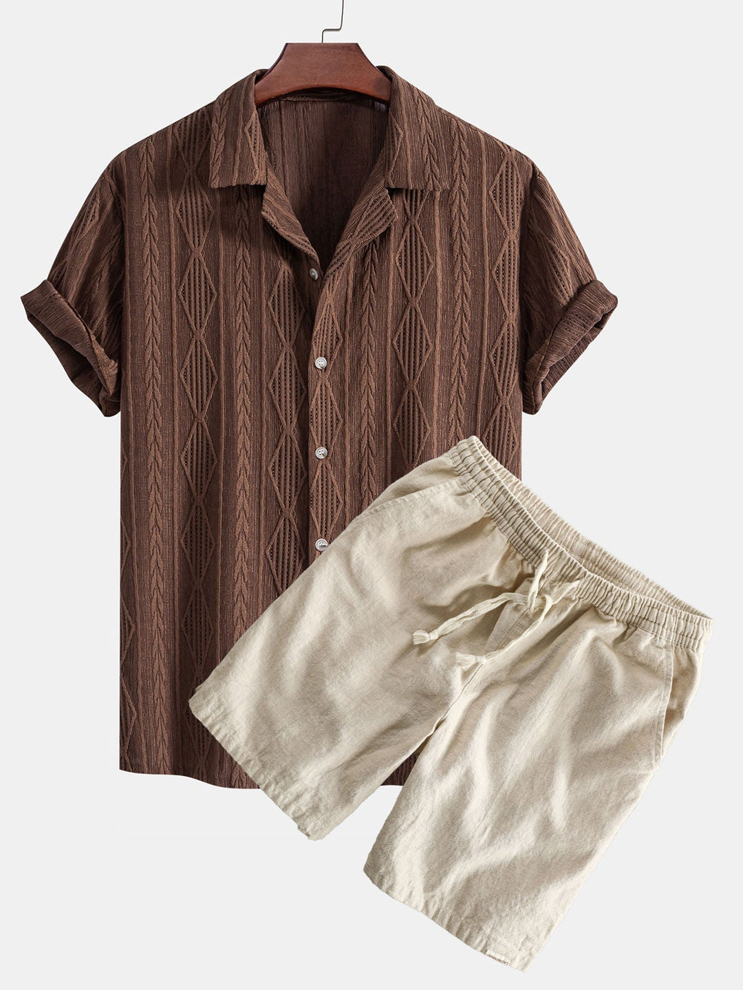Jacquard Hemd Leinenmix Shorts Set von Heidi München – Ansicht 5