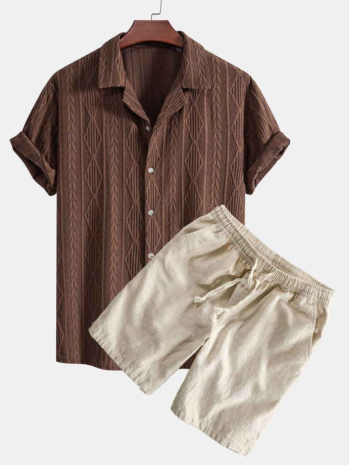 Jacquard Hemd Leinenmix Shorts Set von Heidi München – Ansicht 5