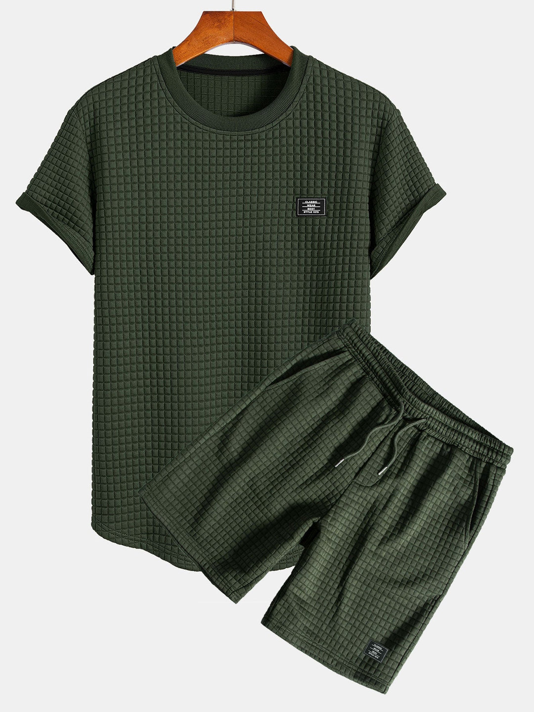 Waffel T-Shirt Shorts Set Herren von Heidi München – Ansicht 13