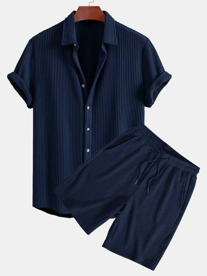 Waffel Hemd Shorts Set Herren von Heidi München – Ansicht 1