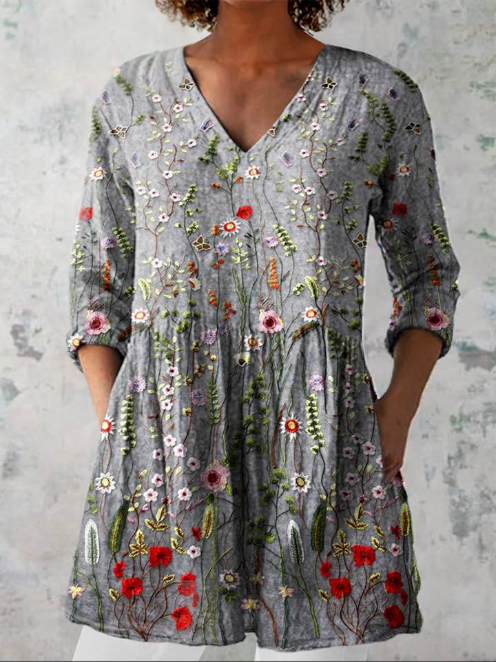 Sloane lange Damenbluse mit Muster