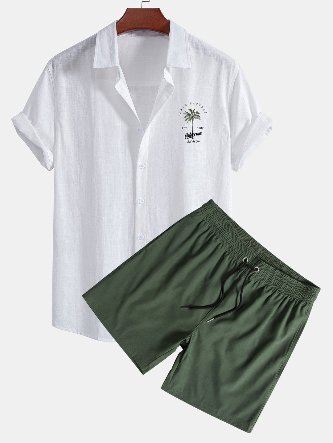 Palmen Hemd Shorts Set Baumwolle von Heidi München – Ansicht 4