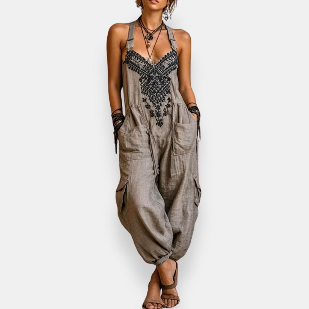 Boho Jumpsuit Damen mit Stickerei von Heidi München – Ansicht 8
