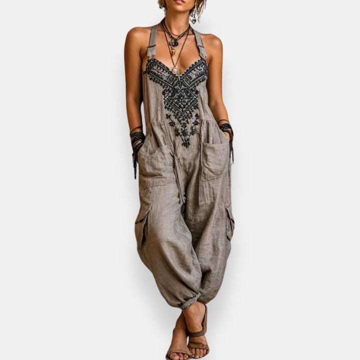 Boho Jumpsuit Damen mit Stickerei von Heidi München – Ansicht 8