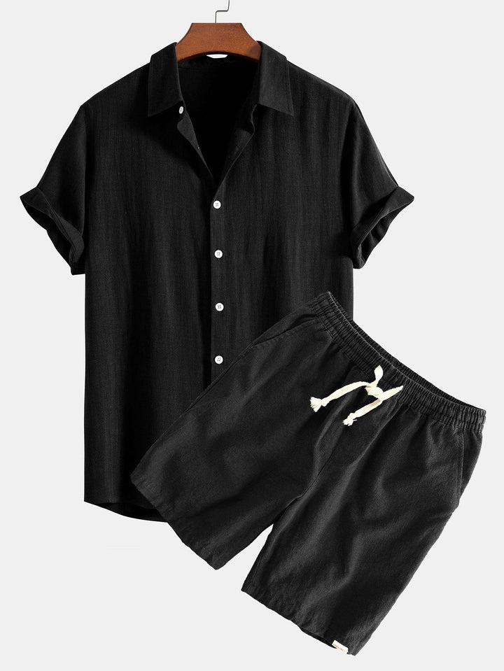 Leinen Viskose Hemd Shorts Set Herren von Heidi München – Ansicht 17