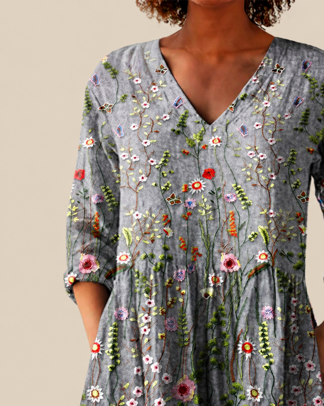 Sloane lange Damenbluse mit Muster