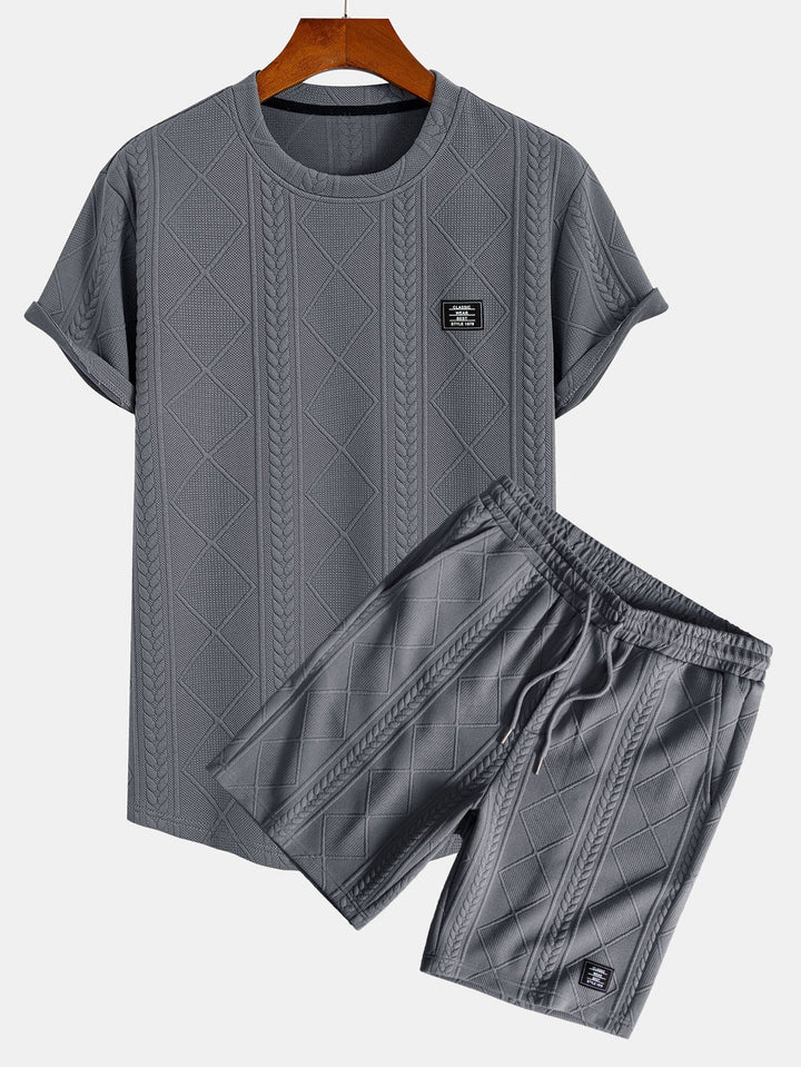 Jacquard T-Shirt Shorts Set Geometrisch von Heidi München – Ansicht 17