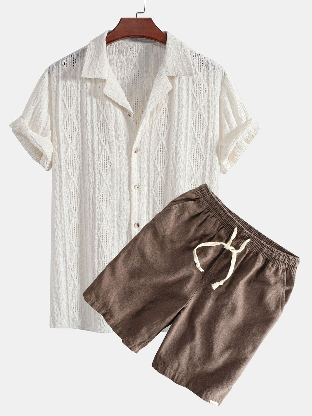 Jacquard Hemd Leinenmix Shorts Set von Heidi München – Ansicht 2