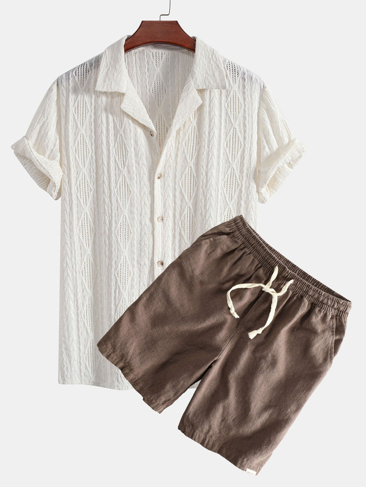 Jacquard Hemd Leinenmix Shorts Set von Heidi München – Ansicht 2
