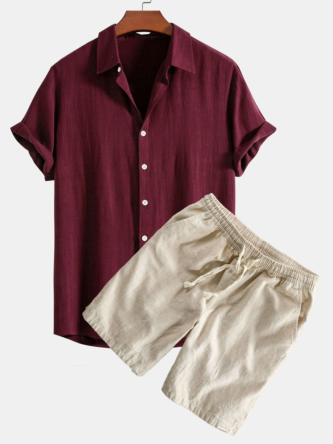 Leinen Viskose Hemd Shorts Set Herren von Heidi München – Ansicht 19