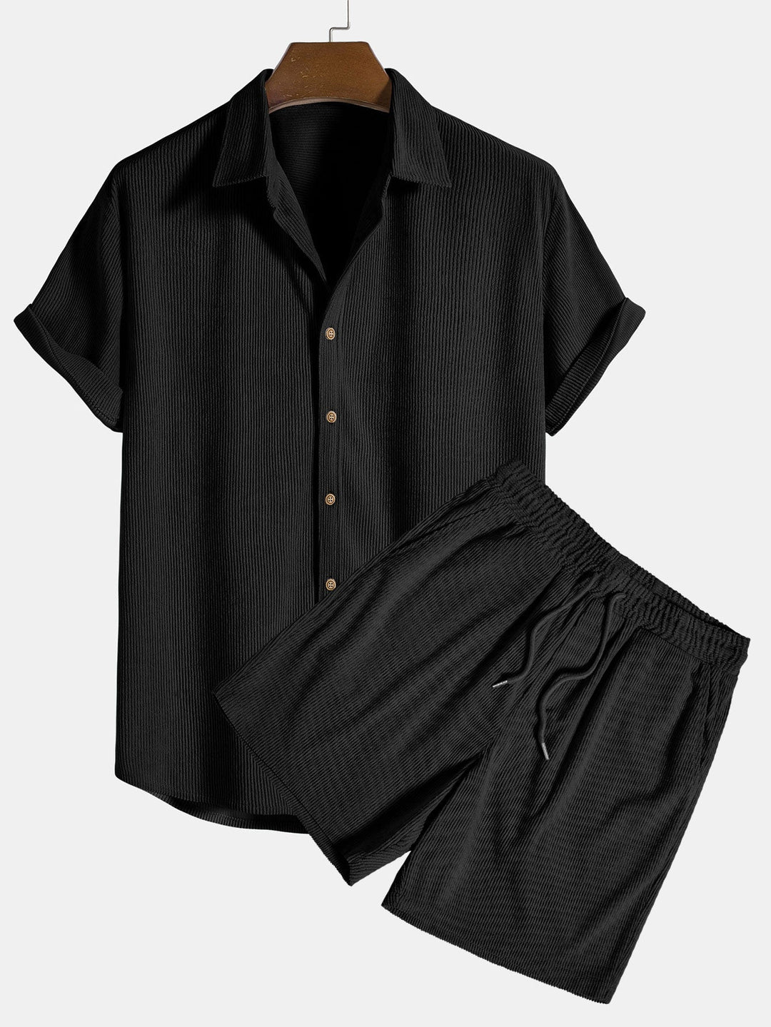 Cord Hemd Shorts Set Herren Klassisch von Heidi München – Ansicht 4