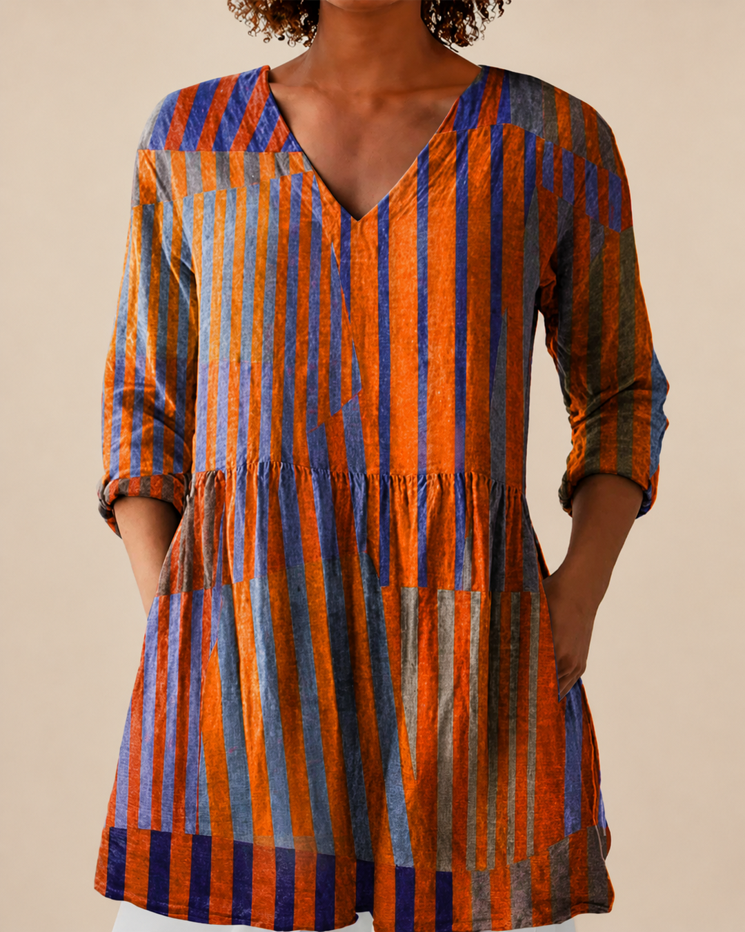 Elowen lange Damenbluse mit Muster