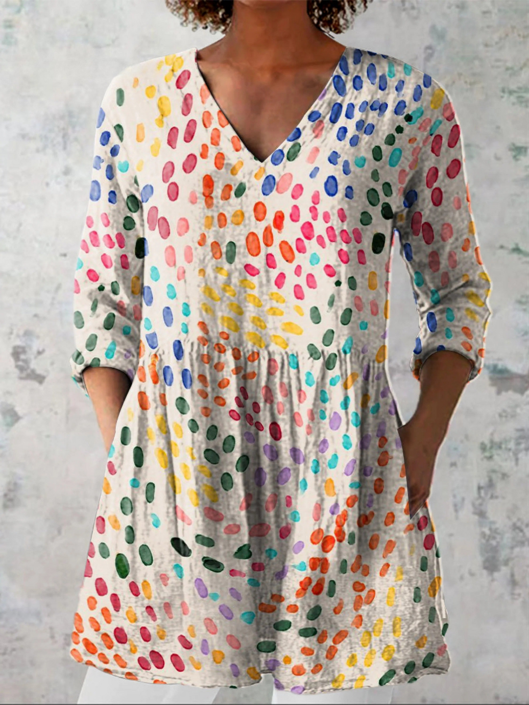 Noelle lange Damenbluse mit Muster