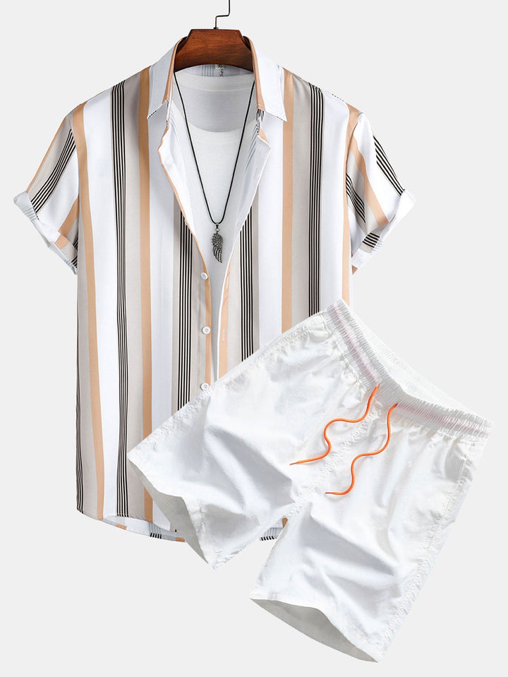 Gestreiftes Hemd Badeshorts Set von Heidi München – Ansicht 1