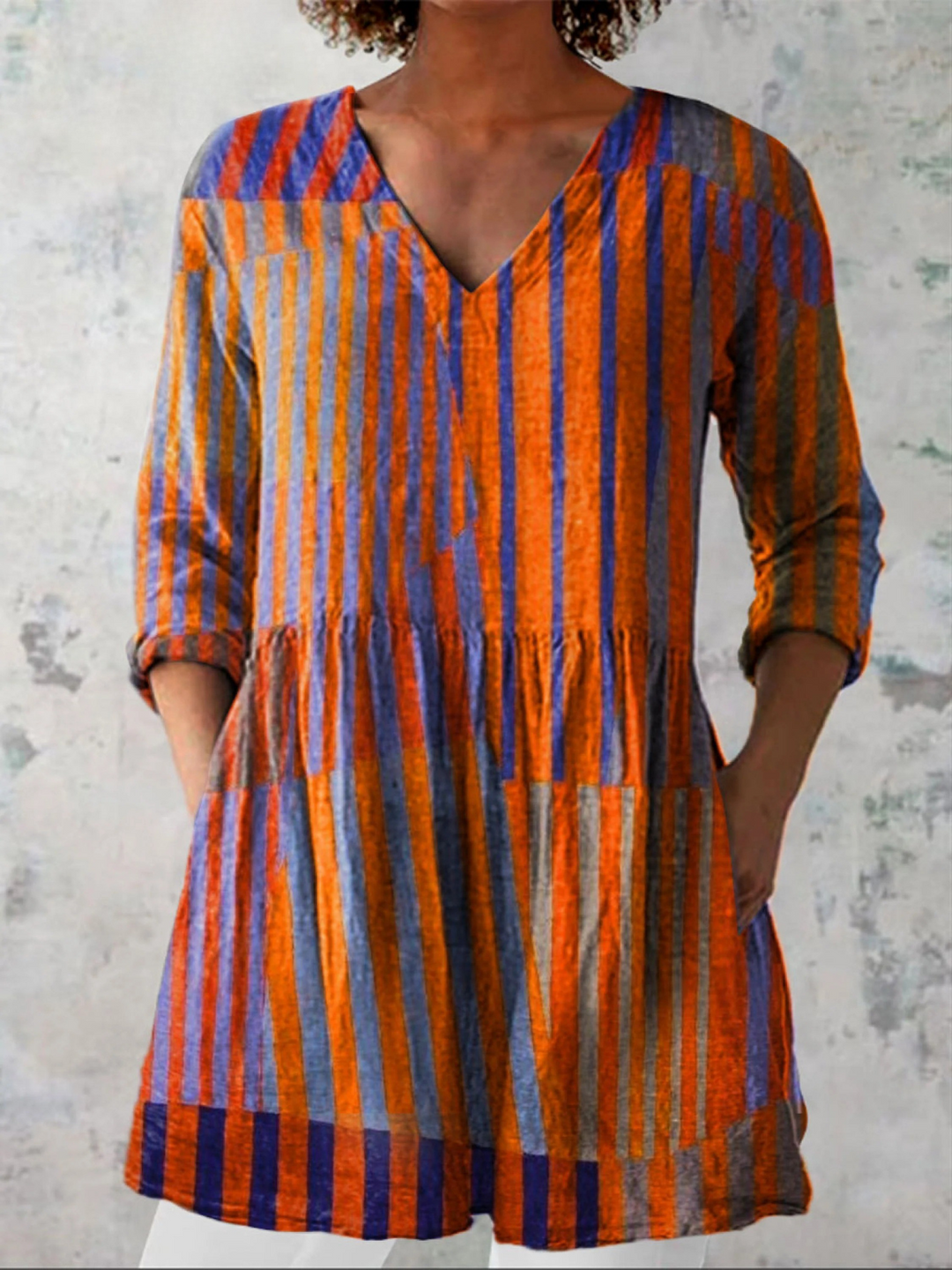 Elowen lange Damenbluse mit Muster
