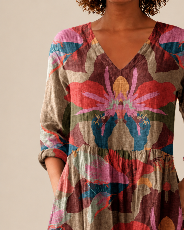 Alina lange Damenbluse mit Muster