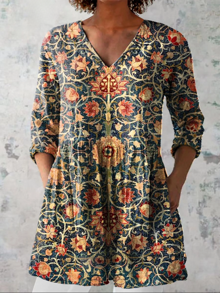 Liora lange Damenbluse mit Muster