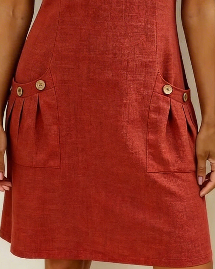 Baumwoll Leinenkleid Damen A-Linie von Heidi München – Ansicht 10