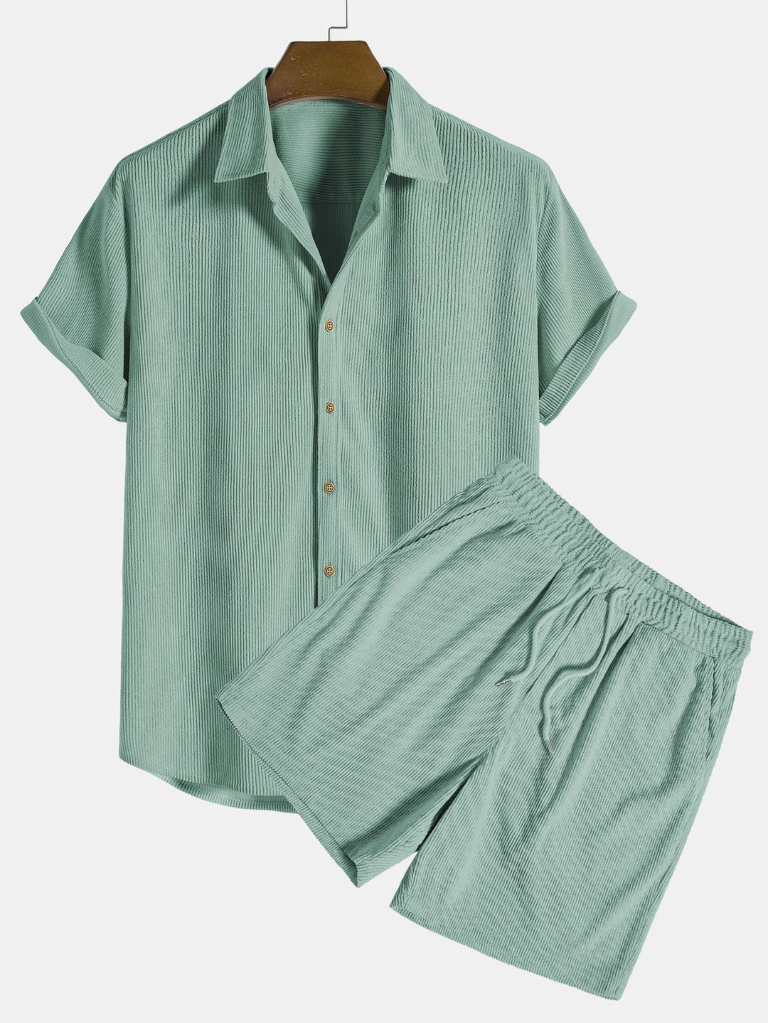 Cord Hemd Shorts Set Herren Klassisch von Heidi München – Ansicht 5