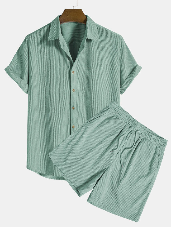 Cord Hemd Shorts Set Herren Klassisch von Heidi München – Ansicht 5