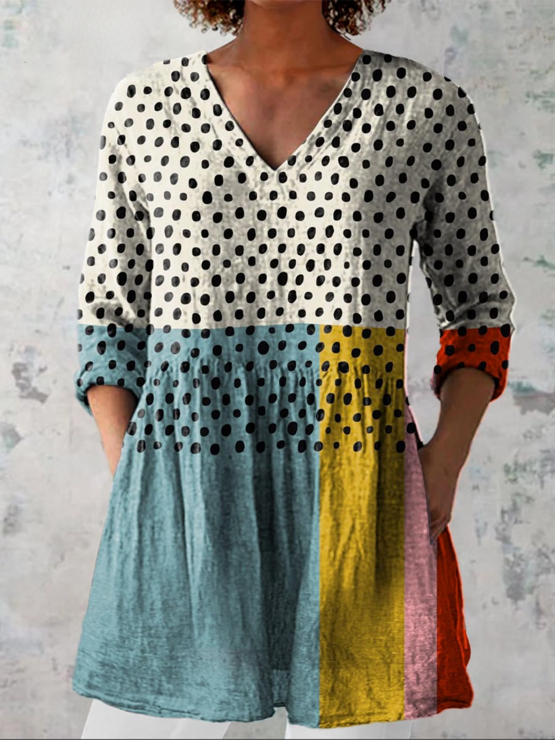 Nola lange Damenbluse mit Muster