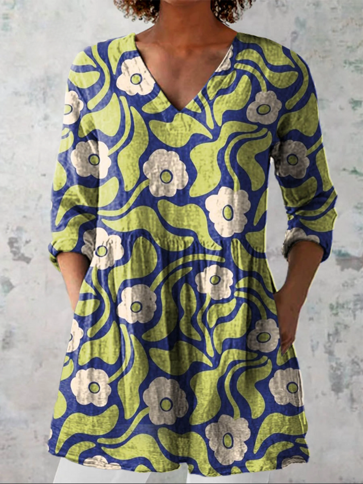 Talia lange Damenbluse mit Muster
