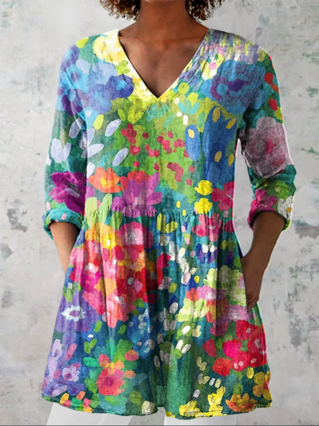 Eden lange Damenbluse mit Muster
