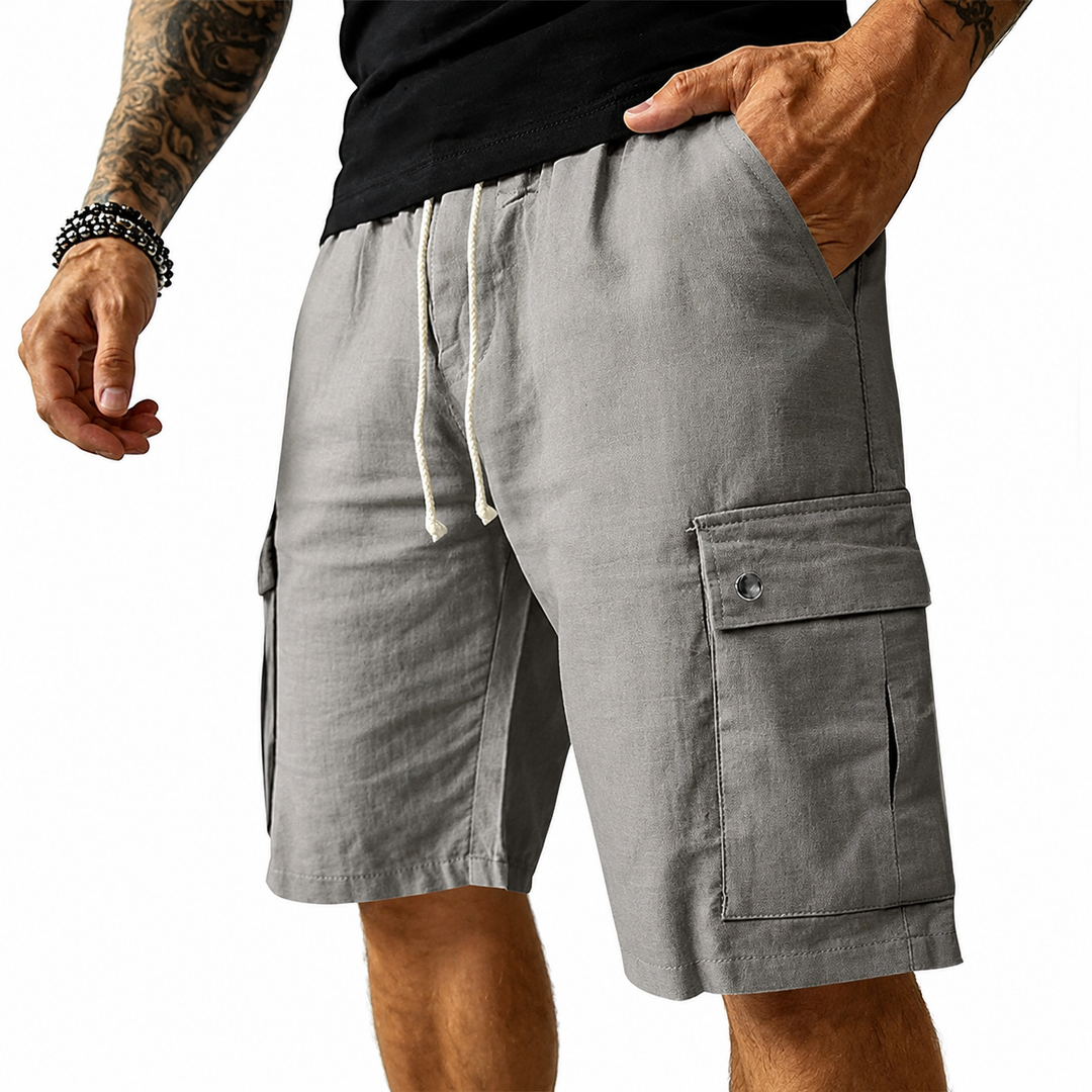 Bambus Leinen Cargo Shorts Herren von Heidi München – Ansicht 1