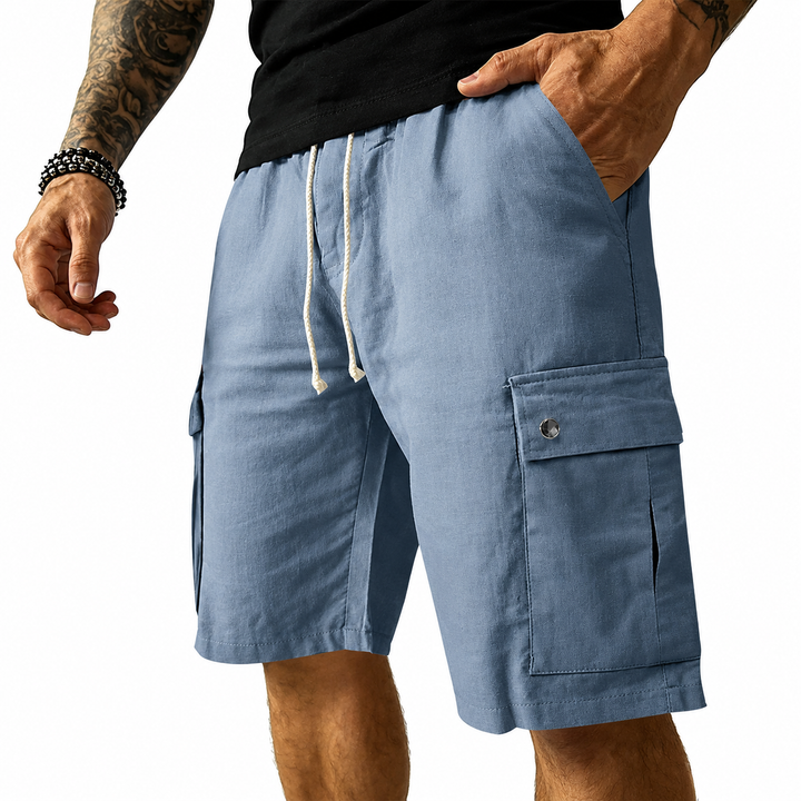 Bambus Leinen Cargo Shorts Herren von Heidi München – Ansicht 2