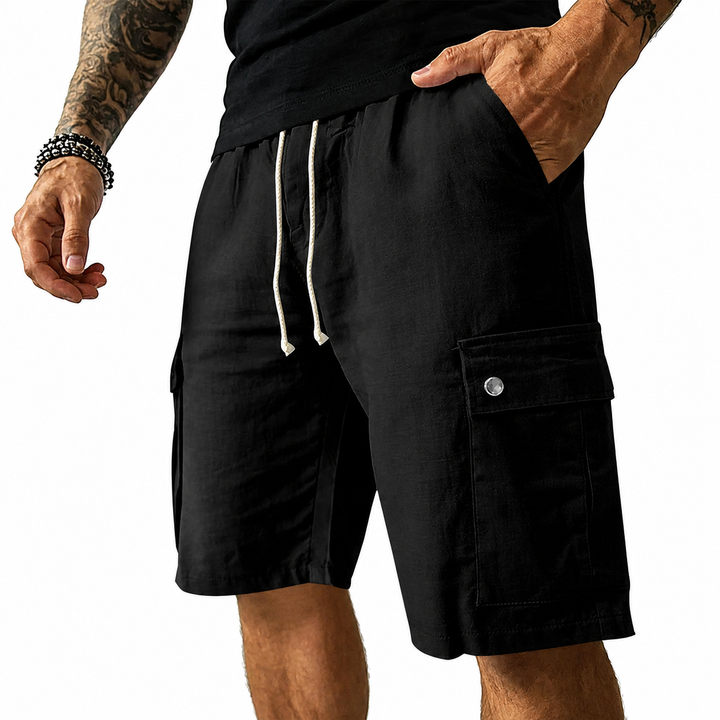 Bambus Leinen Cargo Shorts Herren von Heidi München – Ansicht 3